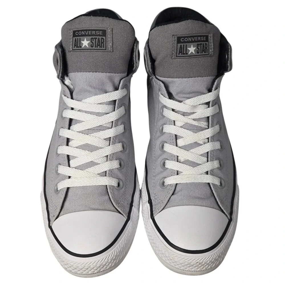 Converse All Star High Street Sneakers Mens 11 Gray White Mid Top Canvas Shoes - Picture 4 of 9